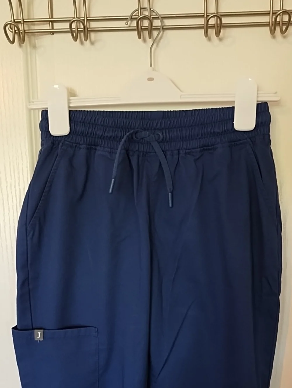 Jaanuu Women's Straight Leg Four Pocket Scrub Pants Size XS J95083 Navy Blue